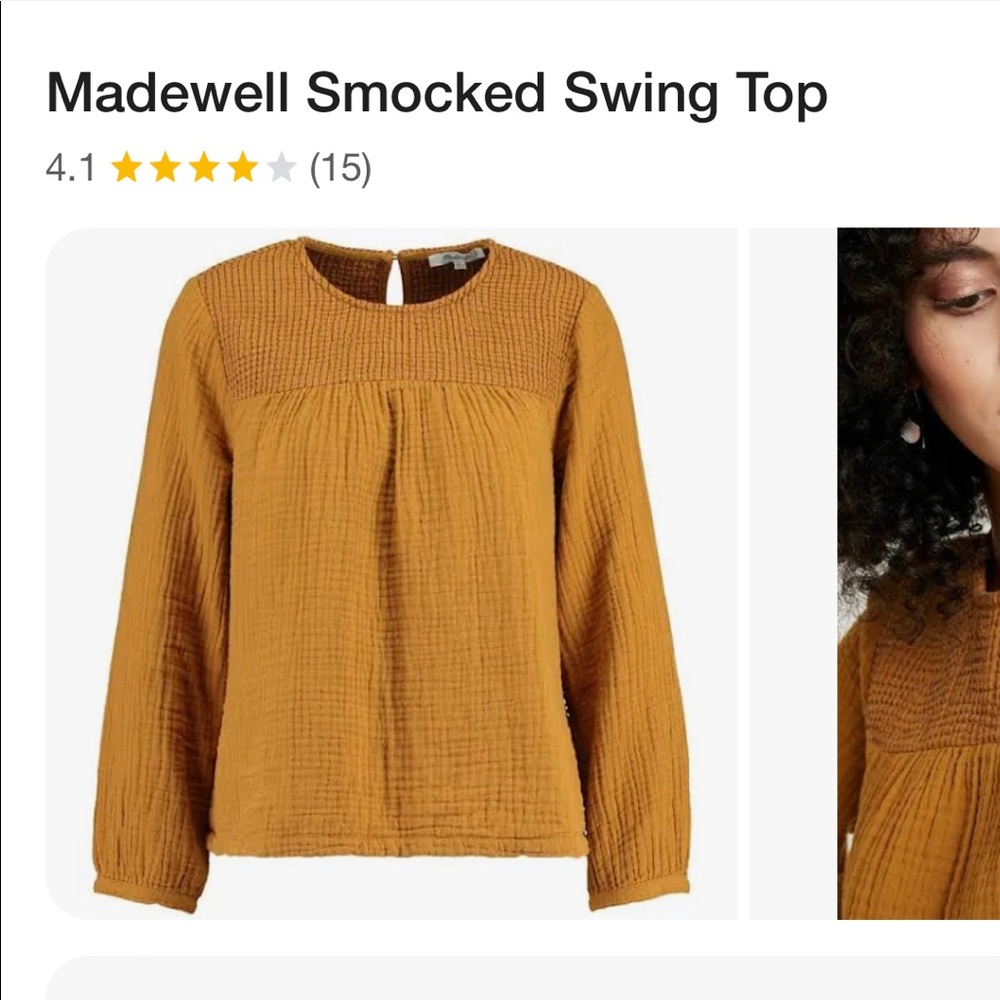 Madewell Smocked Swing Top